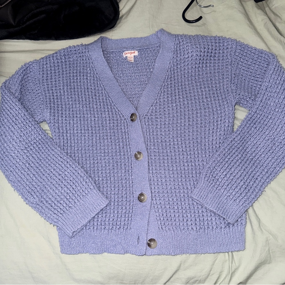 Cat & Jack Lavender Button-Up Cardigan